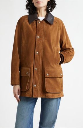 Nili Lotan Kedem Leather Suede Parka in Martora at Nordstrom, Size X-Small