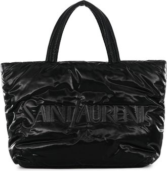 Saint Laurent Black Canvas Shopping Bag Tote Bag (Pre-Owned)