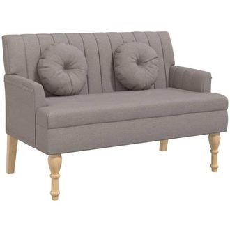 vidaXL Vidaxl - Banco Con Cojines Tela Gris Taupe 113x64,5x75,5 Cm