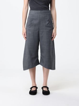 Ganni Pantaloni cropped in misto lana