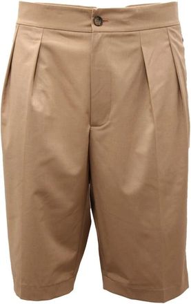 Patrizia Pepe Slim Bermuda Shorts - Heren - Korte Broeken - Beige - L - Polyester - Korte Broeken