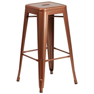 Flash Furniture Commercial Grade 30 High Backless Copper Indoor-Outdoor Barstool