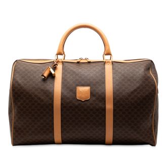 Celine Coated Canvas Macadam Coated Canvas Travel Bag