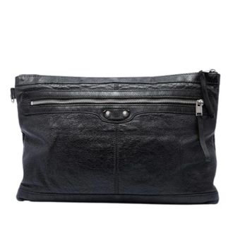 Balenciaga Pre-owned Vintage Clutch - Dames - Pre-owned - Zwart - Maat: ONE Size Leer