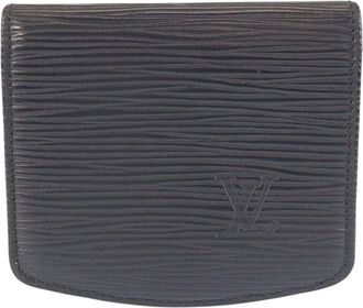 Louis Vuitton Black Calfskin Coin Case (Authentic Pre-Loved)