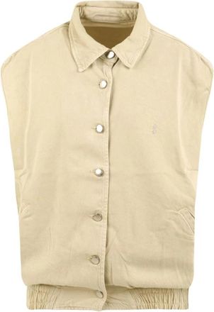Icon Denim Los Angeles Ines Vest - Dames - Bodywarmers - Beige - S - Katoen - Jassen