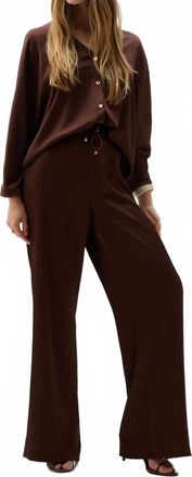 Joseph Ribkoff Crushed Satin Boxy Top In Mahgony