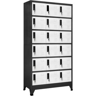 vidaXL Vidaxl - Armadietto con Serratura Antracite e Bianco 90x40x180cm Acciaio