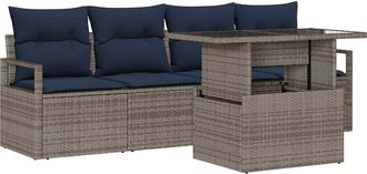 vidaXL Conjunto De Sof&aacute; De Jard&iacute;n 5 Uds. 4-n&uacute;mero De Plazas Gris Vidaxl