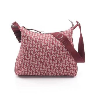 Dior Pre-owned Trotter Canvas Leather Shoulder Bag - Dames - Pre-owned - Rood - Maat: ONE Size Leer