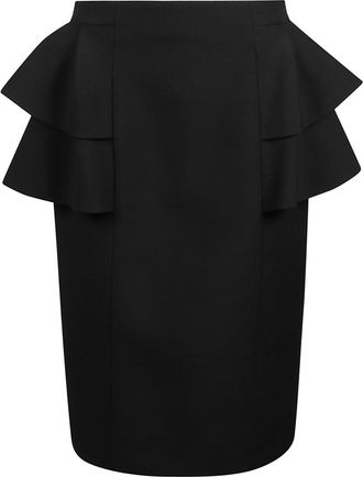 Valentino Garavani Black Crepe-Couture Midi Skirt