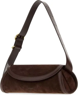 Jil Sander Womens Brown Suede Small Cannolo Crossbody Bag 601 Borse A Tracolla