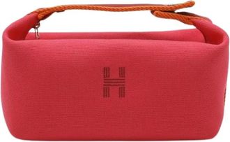 Herm&egrave;s Pre-owned Canvas Black PM Cosmetic Pouch - Dames - Vintage Mini Tas - Roze - ONE Size - Vintage