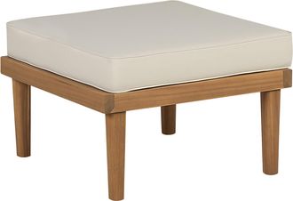 Beliani Otomana De Madera De Acacia Clara Beige Claro Coj&iacute;n Resistente Intemperie Baratti