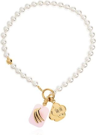 Casablanca Icon Parelketting - Dames - Kettingen - Wit - ONE Size - Leer - Accessoires