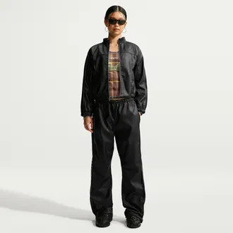 Nike Womens Nike Sportswear Faux-Leather Track Pants in Black | IM8493-010