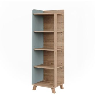 Vicco Estanter&iacute;a De Ba&ntilde;o Karen, Sonoma/azul, 40 X 128 Cm Con 4 Compartimentos