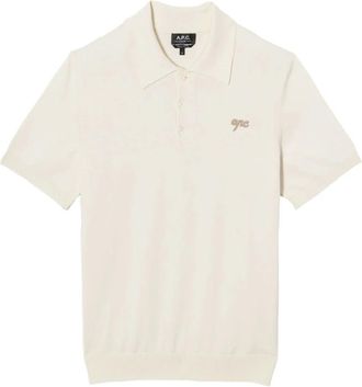 A.P.C. Polo Gregorio - Heren - Ronde hals truien - Wit - XL - Truien & Vesten