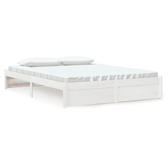 Berkfield Home Bed Frame White Solid Wood 150x200 cm King Size
