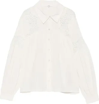 BA&SH Roseannie Lace-panelled Ruffled Blouse