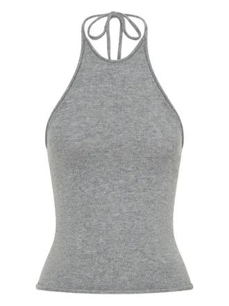 CHRISTOPHER ESBER halterneck cashmere top - women - Cashmere - M - Grey