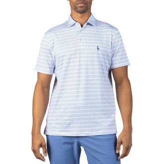 Tailorbyrd Martini Glass Print Performance Polo in White at Nordstrom Rack, Size Xx-Large