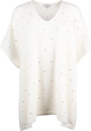 Kinross Cashmere Crystal Vee Popover in Ivory at Nordstrom