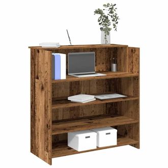 Berkfield Home Reception Desk Old Wood 100x50x103.5 cm Engineered Wood in Brown