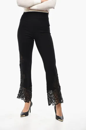 Ermanno Scervino Pantaloni in Cashmere con Fondo in Pizzo Ermanno Scervino