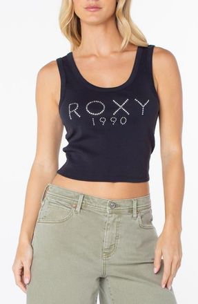 Roxy Shine Bright Rib Tank in Phantom at Nordstrom, Size X-Large