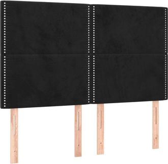 vidaXL Cabecero Con Luces Led Terciopelo Negro 144x5x118/128 Cm Vidaxl