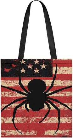 Generic Spiders Animal U.S. Flag Womens Tote Casual Shopping Bag Lightweight Shoulder Bags Hobos Handbag for Work Travel Daily 35x40cm
