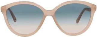 Chlo&eacute; 57mm Round Sunglasses in Beige/Teal at Nordstrom Rack