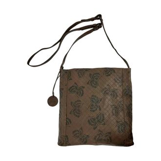 Bottega Veneta Pre-owned Cross Body Bags, female, Brown, Size: ONE SIZE Pre-owned Embossed Leather Shoulder Bag