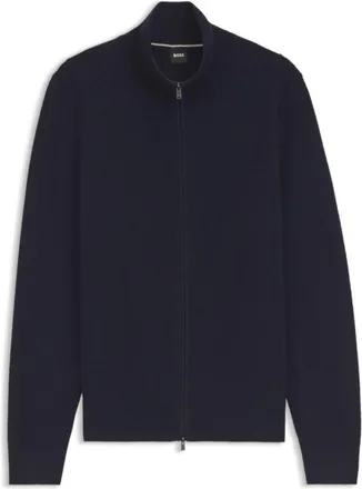 BOSS Cotton cardigan with diagonal structure