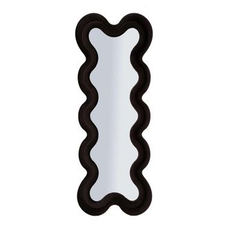 Dmora Espejo Bazasi, Marco Moldurado, Forma Rectangular, Tipo De Pared, 58x160h Cm Negro