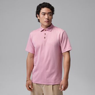 Nike Jordan Mens Jordan Sport Golf Jacquard Polo in Pink | IF2922-699