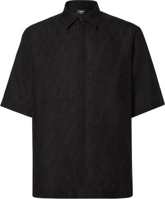 Fendi Heren, Overhemden, Zwart, Maat: M Linnen