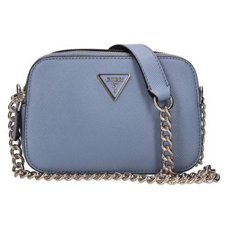 Guess Tassen, Dames, Blauw, ONE Size, Leer, Logo-plaque Cross Body Bag