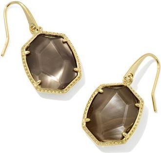 Kendra Scott Daphne Frame Stone Drop Earrings in Gold Taupe Mother Of Pearl at Nordstrom