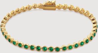 Monica Vinader Gold Gemstone Essential Tennis Bracelet Green Onyx