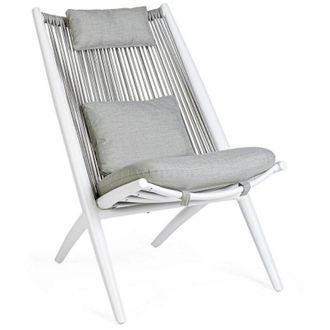 BIZZOTTO Poltrona lounge Aloha in alluminio imbottita da giardino e veranda -Bianco