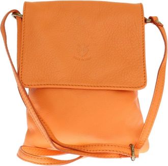 Girly HandBags Womens Genuine Leather Shoulder Bag Small Cross Body Messenger Soft Leather Vera Pelle Phone Holder Holiday - Orange