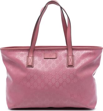 Gucci Pre-owned Womens Medium Gg Imprime Tote - Rose Gold Textile - One Size