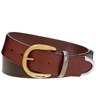 Roberto Cavalli Mens Brown / T.moro / Multicolor Leather Belt, Brand Size 105 cm