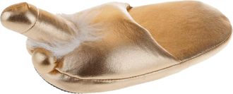 Generic Slippers Womens Winter Slippers Warm Plush Slippers Adult Men Plain Creativity Funny Modelling Cotton Slippers Appeal Gold Embossed Flat Slippers, gol