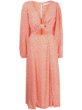 Faithfull The Brand floral-print midi dress - Orange
