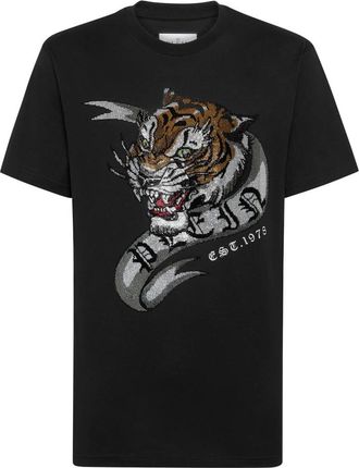 Philipp Plein T-Shirt Ronde Hals Tattoo - Heren - T-shirts - Zwart - 3XL - Katoen - Tops