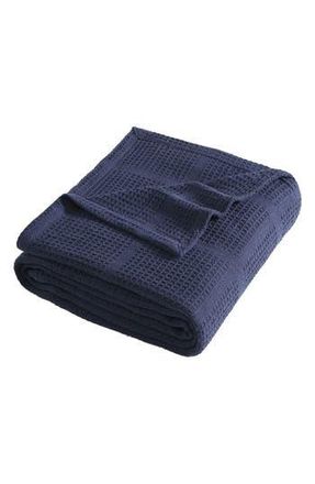 Kenneth Cole Essentials Waffle Knit Blanket in Navy at Nordstrom Rack, Size King