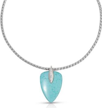 Ettika Solstice Pendant Choker Necklace in Turquoise And Silver at Nordstrom
